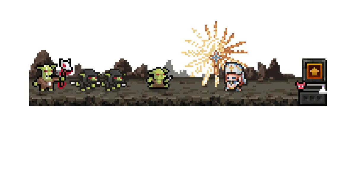 公式Steam画像で戦闘するタスクバーヒーローのプリースト